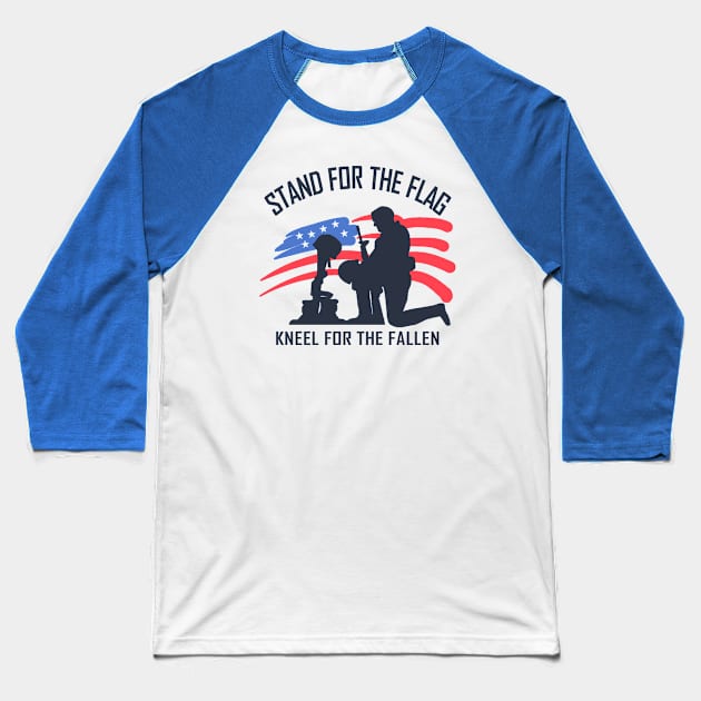 Stand For The Flag Baseball T-Shirt by Etopix